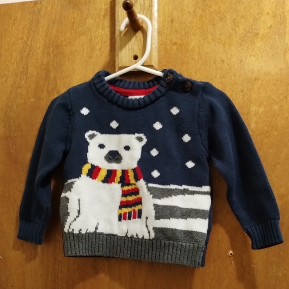 Wonder Nation Polar Bear Baby Boy Winter Pull Over Sweater 12M - Picture 2 of 12